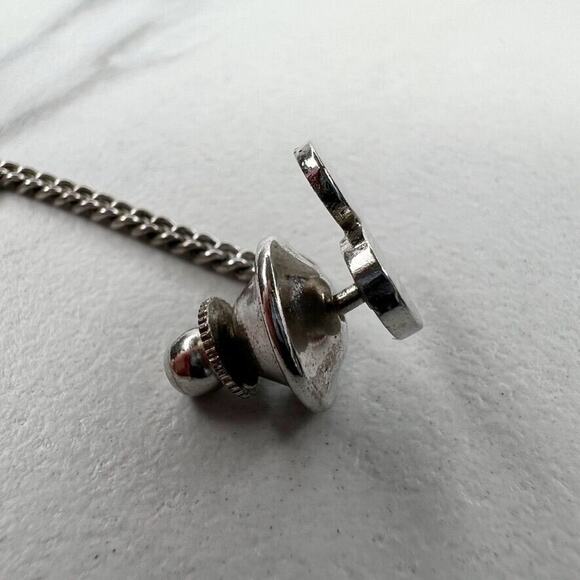 Vintage Silver Tone Infinity Lapel Tie Tack Pin - Picture 5 of 6